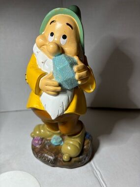 Disney Bashful Garden  Figurine Holding Gem - Yellow & Green Outfit